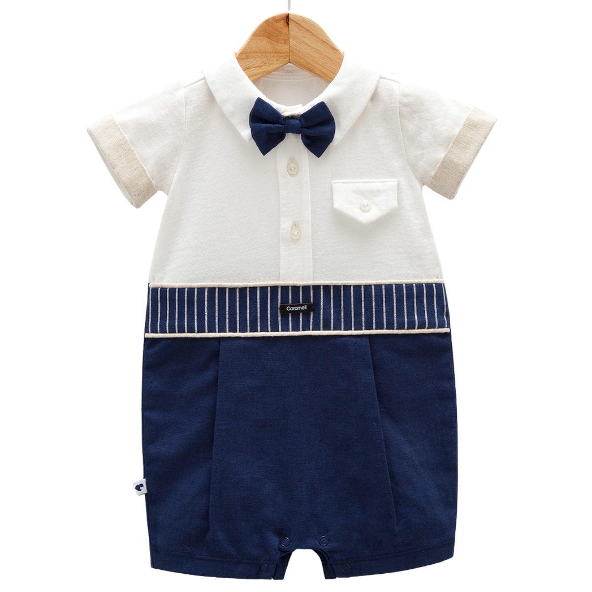8038 Newborn & Baby Short-Sleeve and Legless Romper β 100% Cotton | 0β12 Months | Festive Outfit for Holidays & Photoshoots