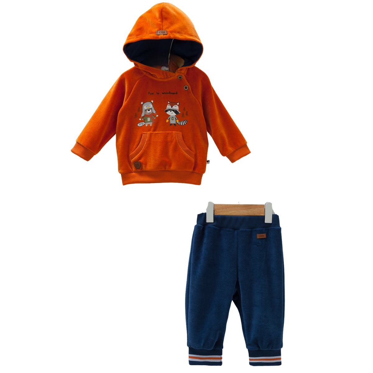 8392 Caramell Baby Boy 2-Piece Set β Hooded Sweatshirt & Pants | Cotton | Sizes 3β18 Months | Made in Turkey