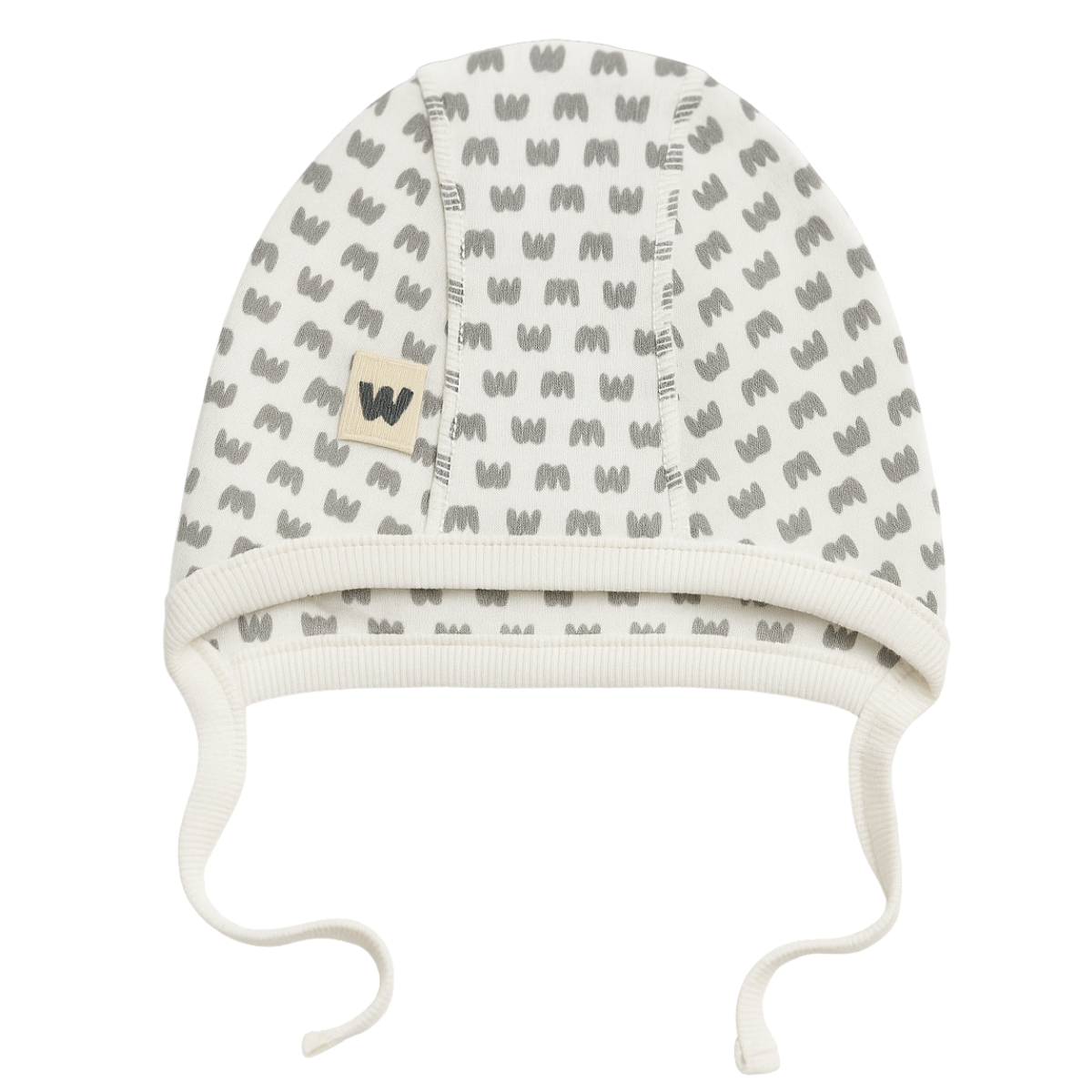 076 Unisex Baby Cotton Bonnet with Ties β Medium-Weight Ribbed Hat with Outer Seams | 100% Cotton | Sizes 3β12M | WOWO (Made in Turkey)