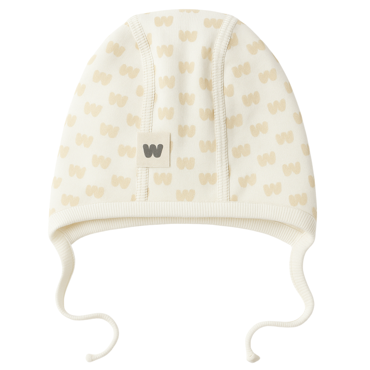 076 Unisex Baby Cotton Bonnet with Ties β Medium-Weight Ribbed Hat with Outer Seams | 100% Cotton | Sizes 3β12M | WOWO (Made in Turkey)