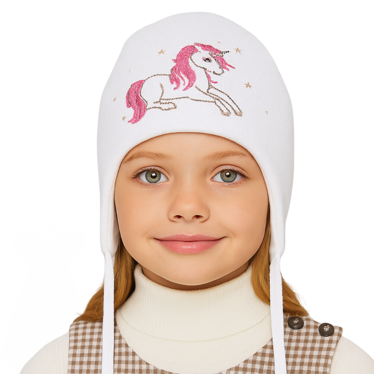 10803 Girls' Cotton Beanie with Pink Unicorn Embroidery β¨ 100% Cotton | Size 52β54 | Ages 3β5 | Spring & Autumn