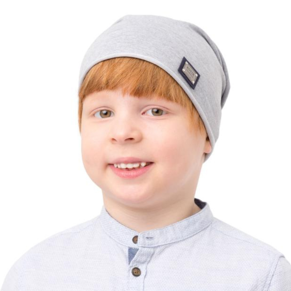 80701 Kids' Cotton Beanie Hat β "Premium Quality" Patch Design | Size 54β56 | Ages 7β12 Y | Fleece-Lined Slouchy Spring/Fall Cap for Boys