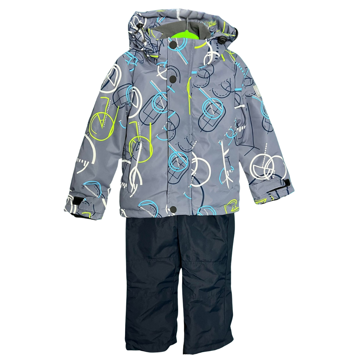 2201Boys’ Mid-Season Membrane Suit – Jacket with Hood and Bib Overalls | Waterproof & Windproof | Cotton Lining | Sizes 92–116 (2–6 Years)