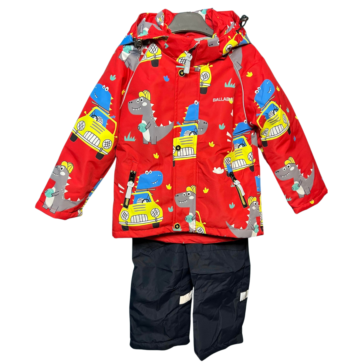 2204 Boys’ Mid-Season Membrane Suit – Jacket with Hood and Bib Overalls | Waterproof & Windproof | Cotton Lining | Sizes 92–116 (2–6 Years)