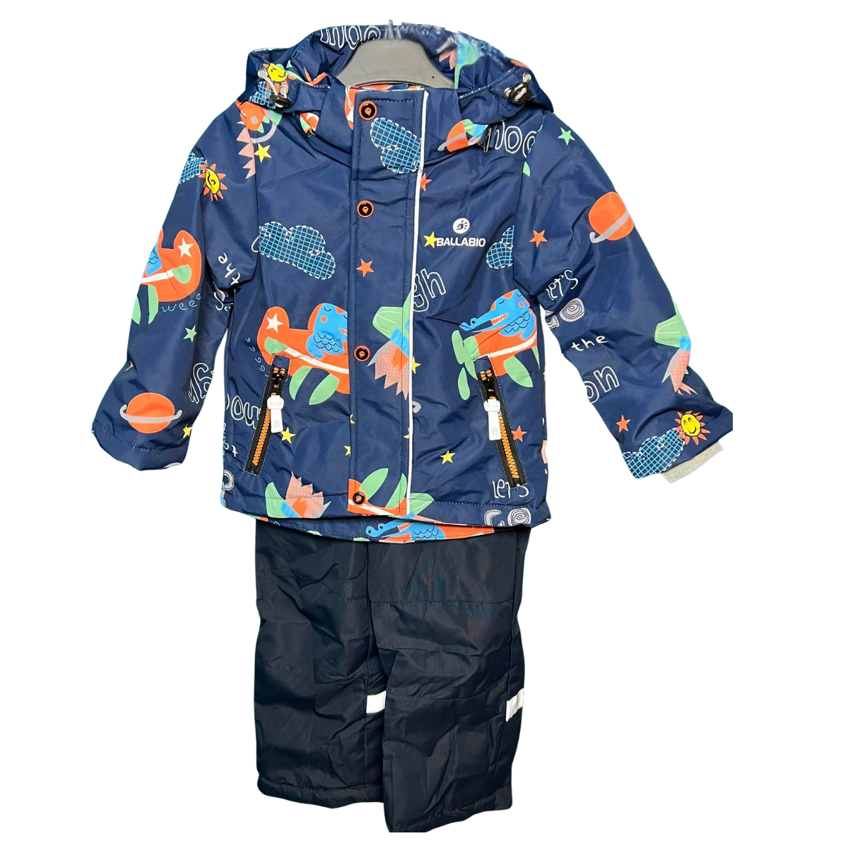 2236 Boys’ Mid-Season Membrane Suit – Jacket with Hood and Bib Overalls | Waterproof & Windproof | Cotton Lining | Sizes 92–116 (2–6 Years)