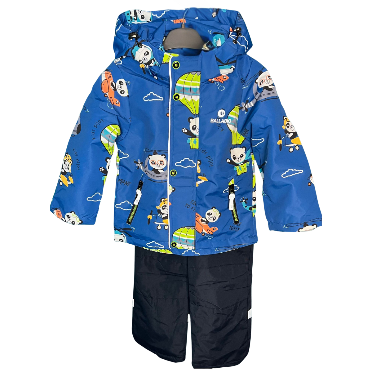 2234 Boys’ Mid-Season Membrane Suit – Jacket with Hood and Bib Overalls | Waterproof & Windproof | Cotton Lining | Sizes 92–116 (2–6 Years)