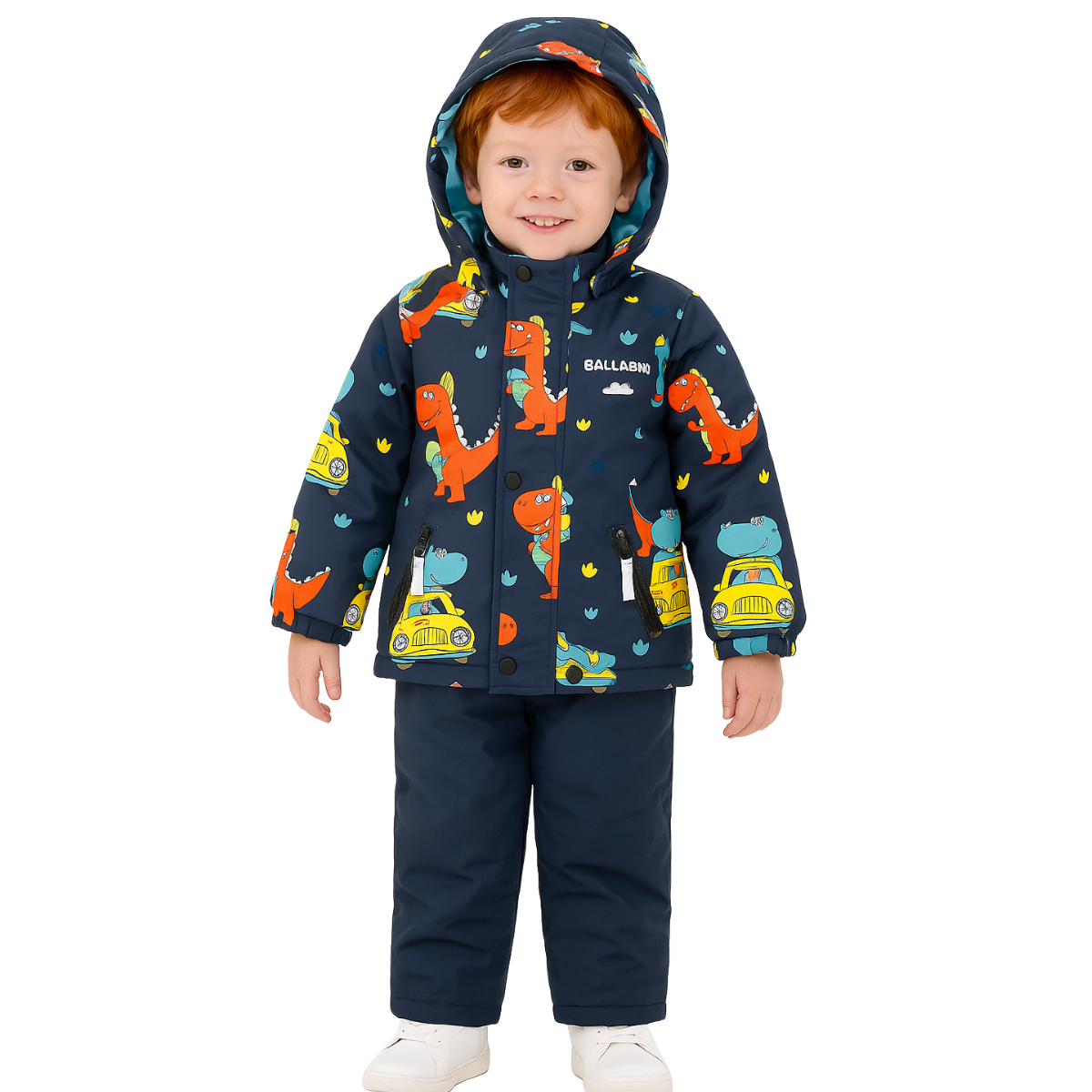 2204 Boys’ Mid-Season Membrane Suit – Jacket with Hood and Bib Overalls | Waterproof & Windproof | Cotton Lining | Sizes 92–116 (2–6 Years)