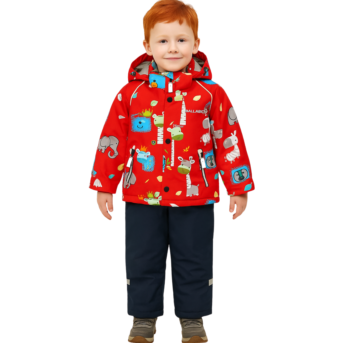 2229 Boys’ Mid-Season Membrane Suit – Jacket with Hood and Bib Overalls | Waterproof & Windproof | Cotton Lining | Sizes 92–116 (2–6 Years)