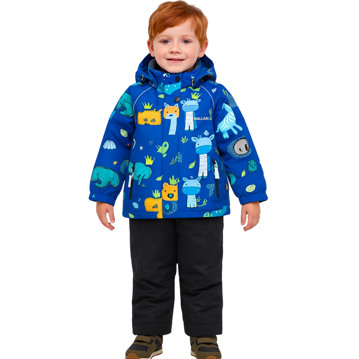2229 Boys’ Mid-Season Membrane Suit – Jacket with Hood and Bib Overalls | Waterproof & Windproof | Cotton Lining | Sizes 92–116 (2–6 Years)