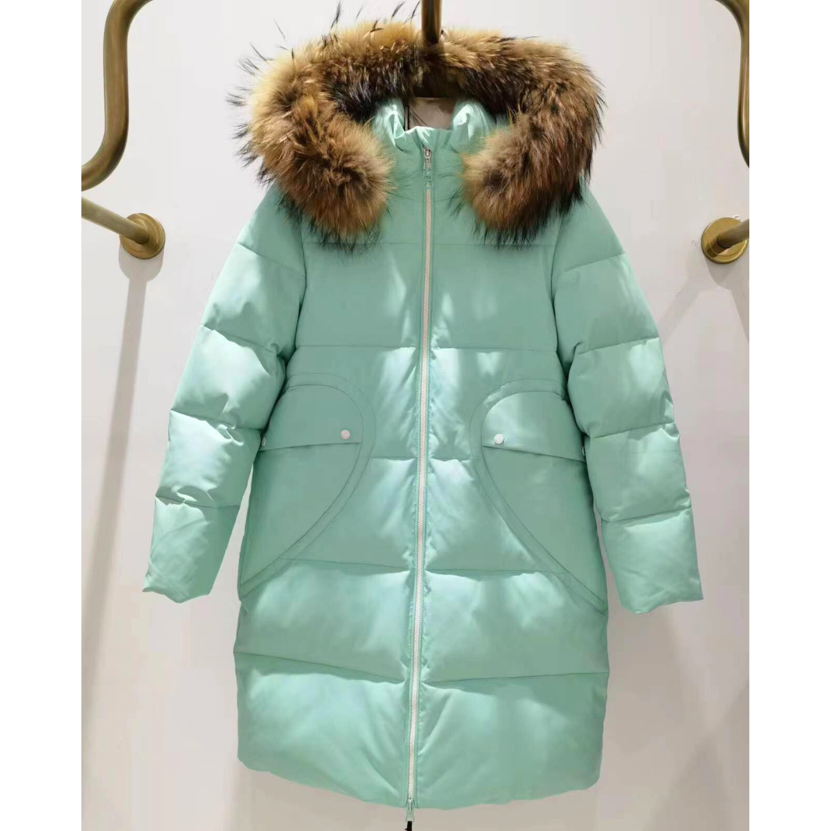 Anernuo Girls’ Winter Jacket with Natural Fur Hood & Bunny Back Design | Sizes 116–140 (5–10 Years) | Thinsulate Insulation | Fleece Lining | Knee-Length | Up to –35 °C