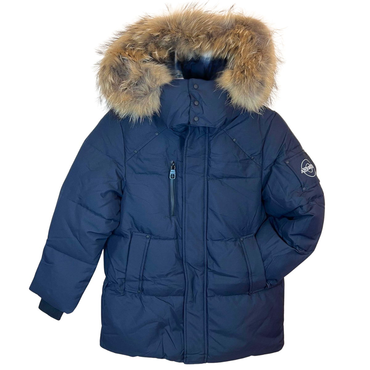 5108 Anernuo Boys Winter Jacket with Natural Fur Hood β Deep Blue | Sizes 146β170 | Thinsulate Insulation | Fleece Lining | Functional Pockets | Up to β35 Β°C