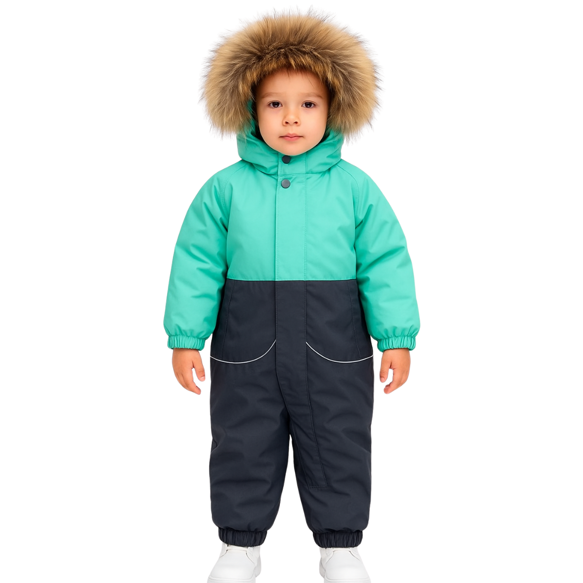 185 Unisex Winter Snowsuit for Toddlers | Faux Fur Hood | Waterproof & Windproof | Warm to β25 Β°C Without Layering | Sizes 86β104 cm (1β4 Y)