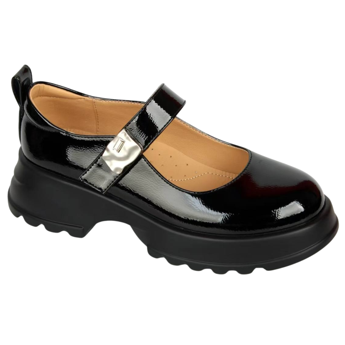 356 Girls’ Patent Dress Shoes with Strap — for School, Church, Special Occasions & Everyday Wear | Genuine Leather Insole | Sizes 33–38