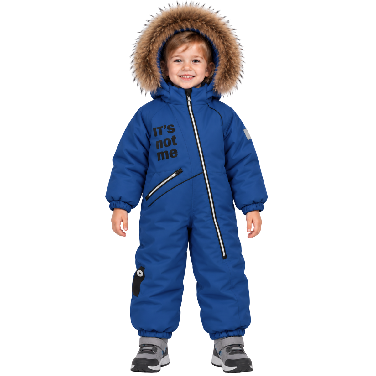 320 Kids’ Winter Snowsuit | Waterproof & Windproof Membrane Fabric | Fleece-Lined | Natural Fur Hood Trim | Unisex | Ages 1–3 Years