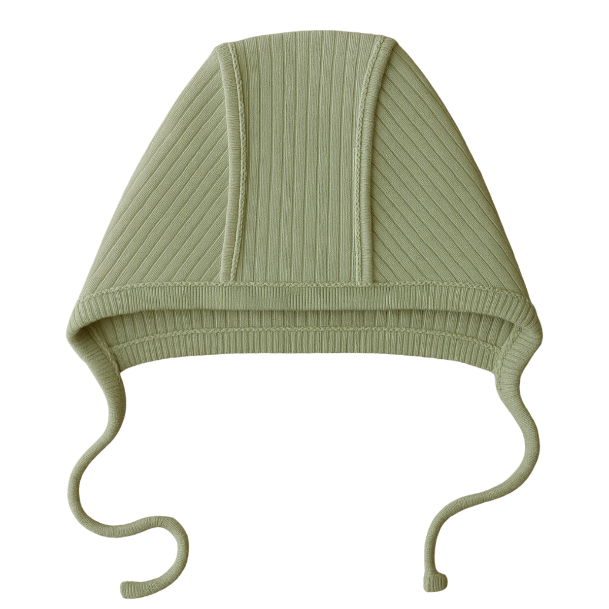 3199 Wowo Ribbed Cotton Unisex Baby Bonnet with Ties β Solid Colors | 100% Cotton | Outside Seams | 0β3 Months | Made in Turkey