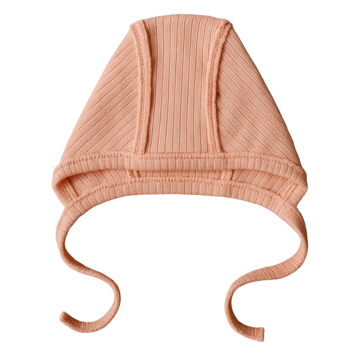 3199 Wowo Ribbed Cotton Unisex Baby Bonnet with Ties β Solid Colors | 100% Cotton | Outside Seams | 0β3 Months | Made in Turkey