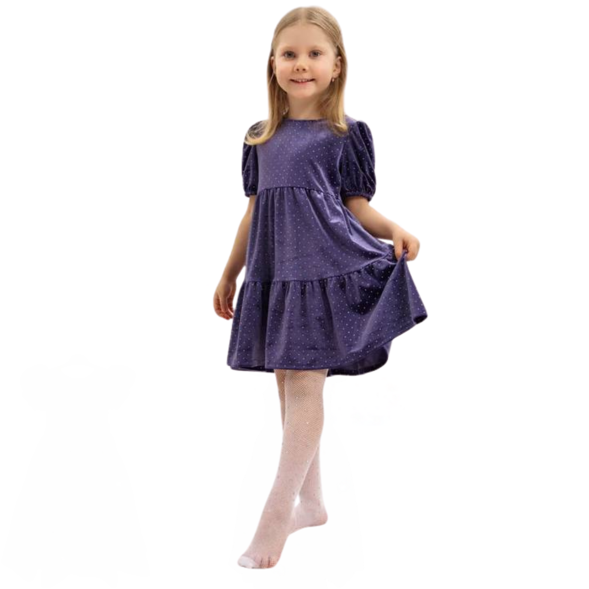 1200 Girls' Sheer Mesh Tights with Glitter – Silver or Multicolor Sparkles | Party & Everyday Wear | Ages 1–10