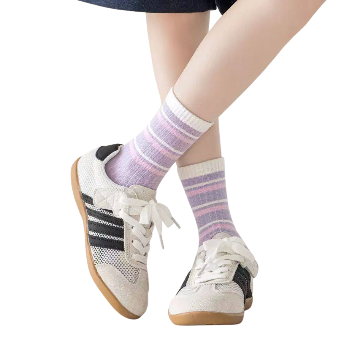 8263 Girls Cotton Socks Set | Korean Style | 5 Pairs | Spring / Fall / All-Season | For Kindergarten & School | Ages 2–15