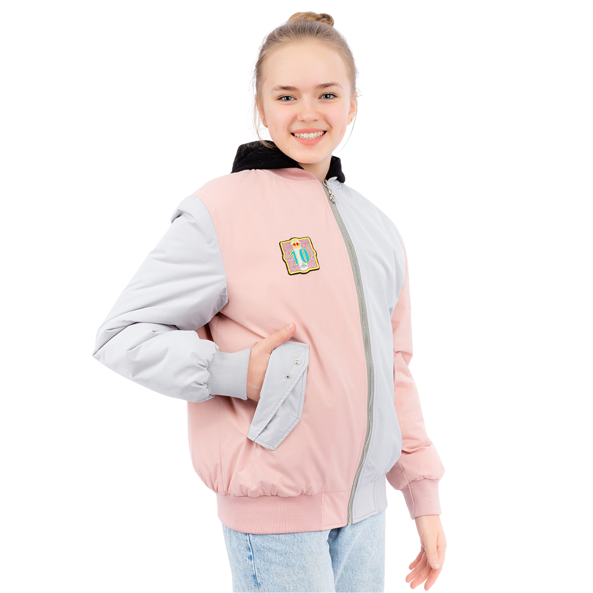 215 Girls’ Bomber Jacket – Lightweight Mid-Season Coat | Ages 10–16 Years | Sizes 140–164 cm