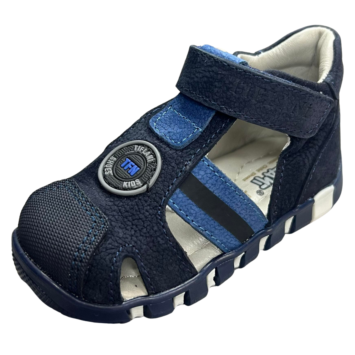 112 Tiflani Leather Anatomical First-Walker Sandals for Boys | Closed Toe & Heel | Arch Support | Ideal for First Steps | Perfect Indoor Shoes for Daycare | Summer Shoes | 2 Colors | Sizes 18β21