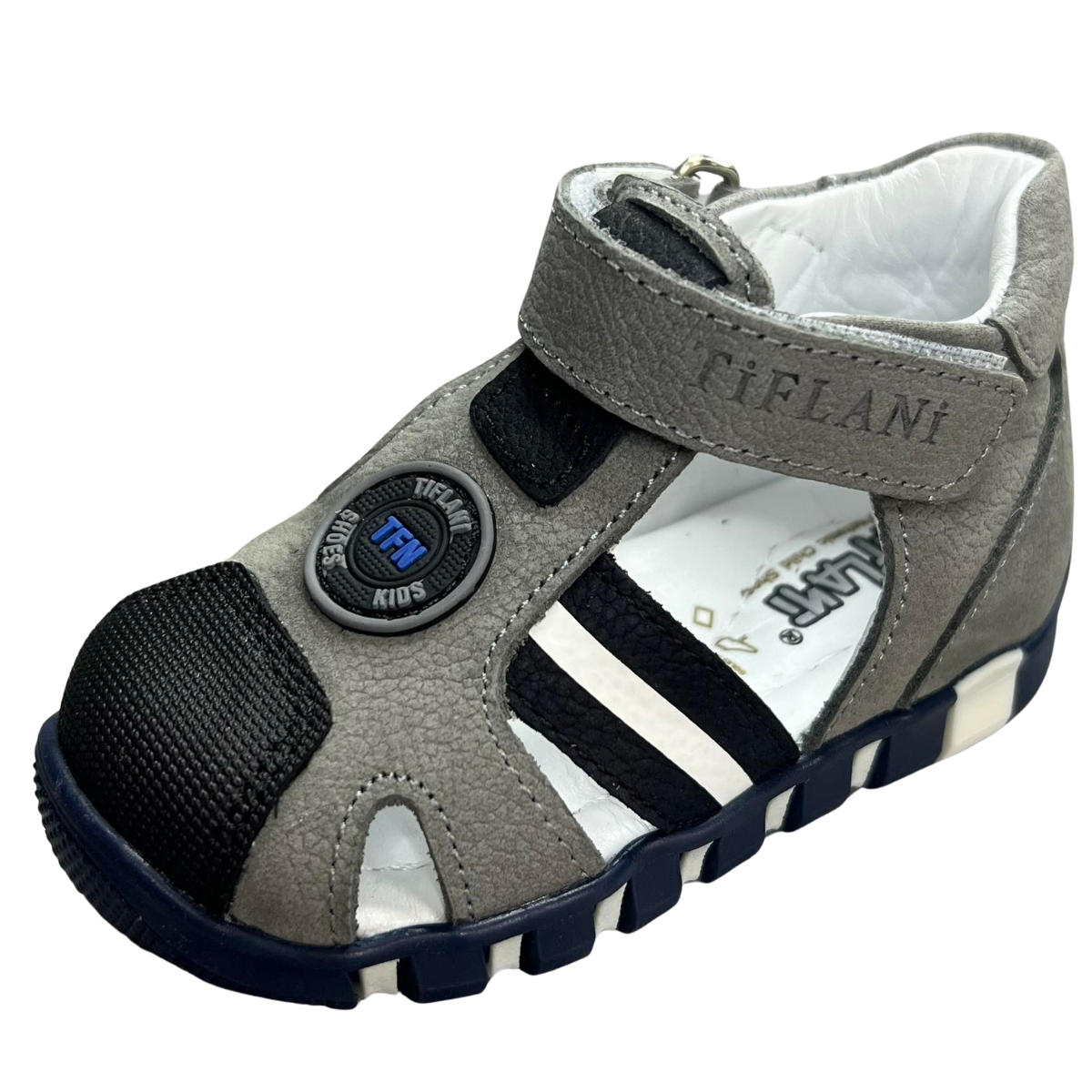 112 Tiflani Leather Anatomical First-Walker Sandals for Boys | Closed Toe & Heel | Arch Support | Ideal for First Steps | Perfect Indoor Shoes for Daycare | Summer Shoes | 2 Colors | Sizes 18β21