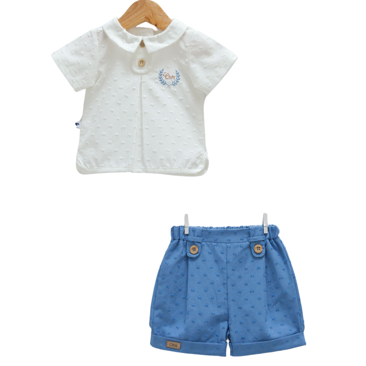 8849 Newborn & Baby Short-Sleeve Shirt and Shorts Set – 100% Cotton | 0-12 Months