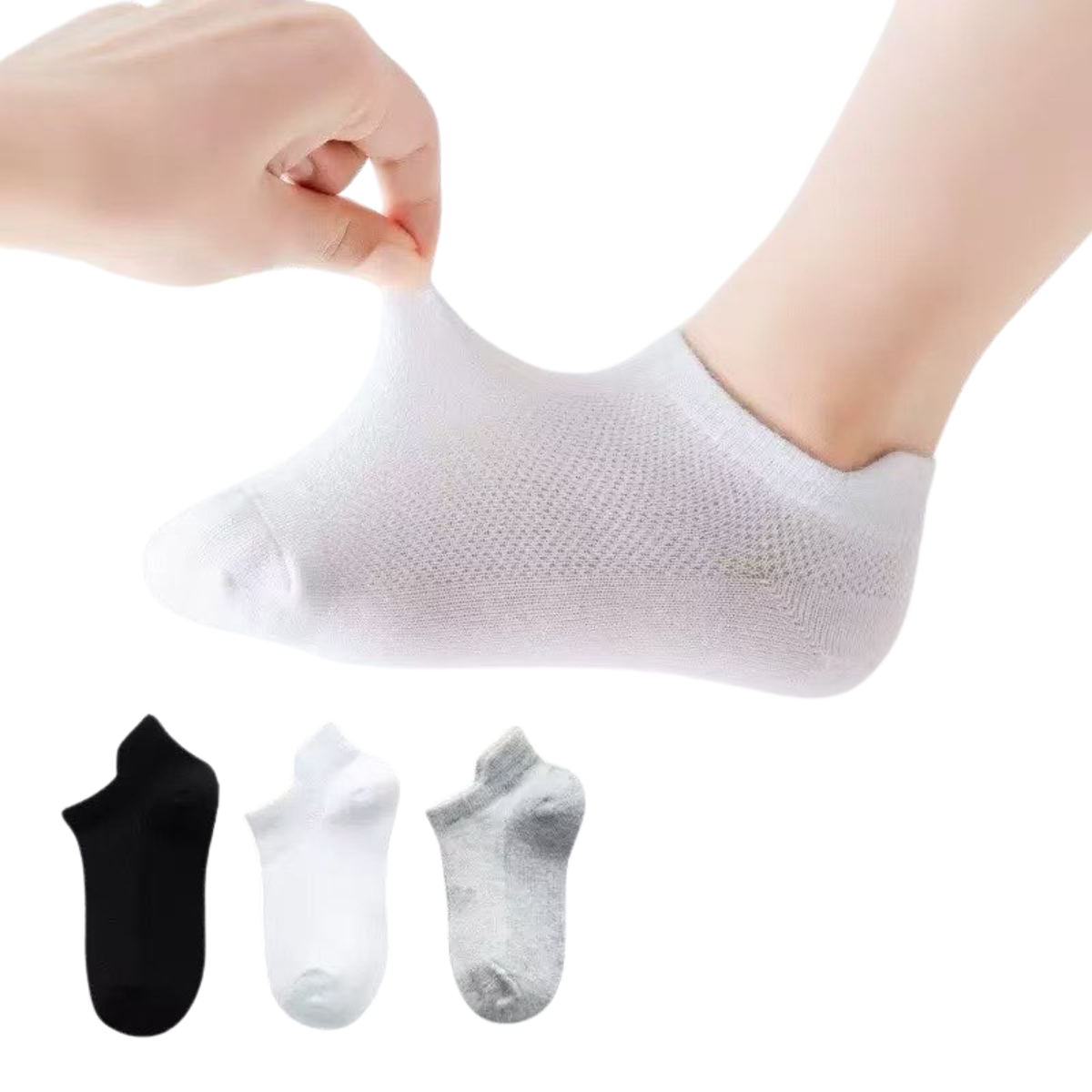 050 Unisex Kids' Low-Cut Summer Cotton Socks – Lightweight, Breathable Mesh Cotton | 6 Pairs Pack | Ages 1–15 Years