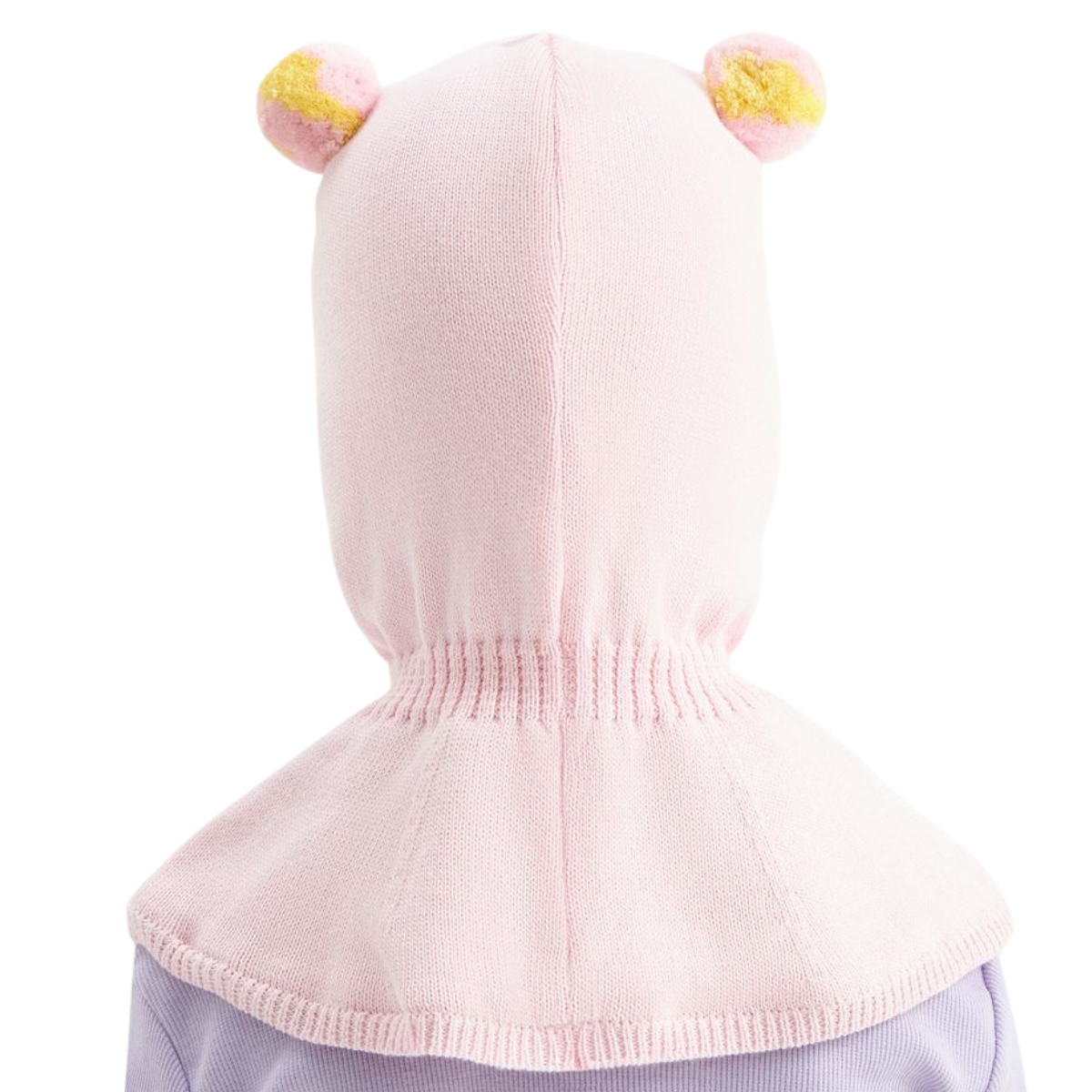 11724 Girls’ Knit Balaclava Hat – Unicorn & Star Patch Design with Pom-Poms | 100% Cotton Shell & Lining | Ages 2,4,6 Y | Spring/Fall Full-Coverage Hood