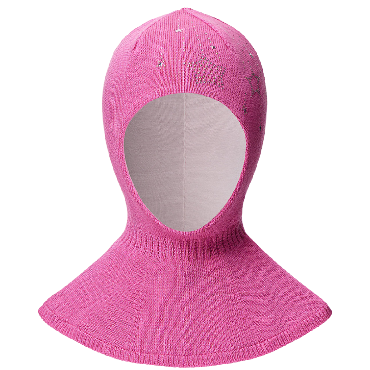 90224 Girls’ Knit Balaclava Hat – Starry Rhinestone Design | 100% Cotton Lining | Ages 4,6Y | Spring/Fall Full-Coverage Hood