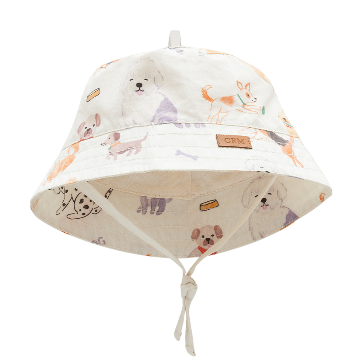 8116 Newborn & Baby Boy PanamaHat – Playful Puppy Print | 100% Cotton | Tie Closure | 0–6 Months | Lightweight Summer Hat