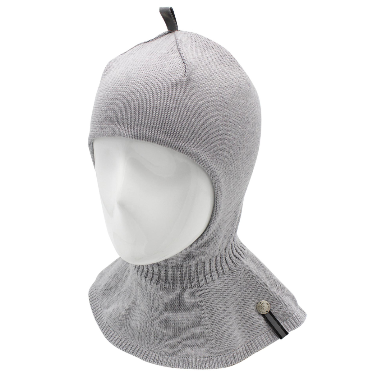 90905 Unisex’ Cotton Knit Balaclava – Minimalist Button Accent | 100% Cotton Inside | Ages 2,6 Y | Lightweight Spring/Fall Hood Hat