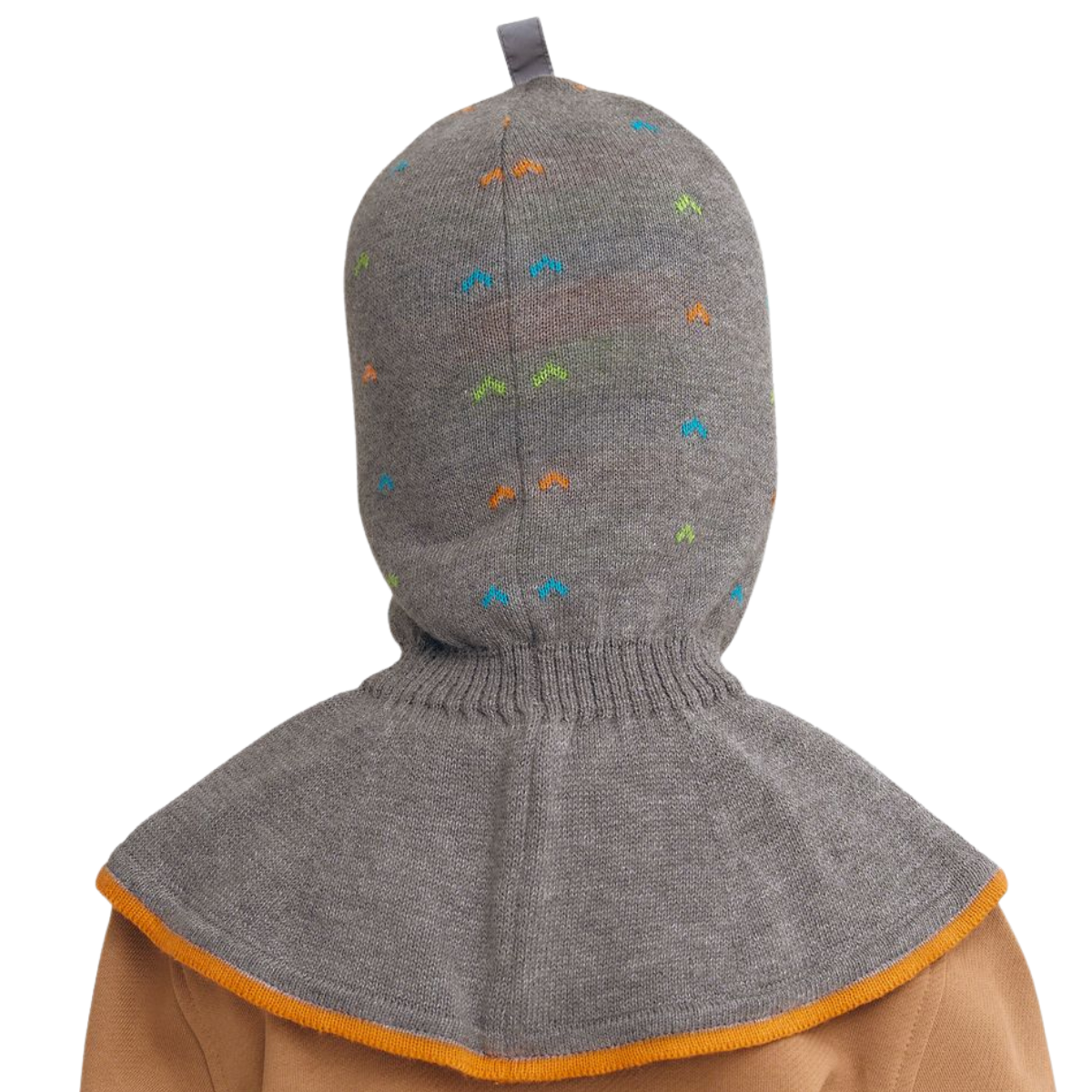 11682 Boys’ Cotton Knit Balaclava – Multicolor Mini Arrows Design | 100% Cotton Inside & Out | Age 6 Y | Lightweight Spring/Fall Hood Hat