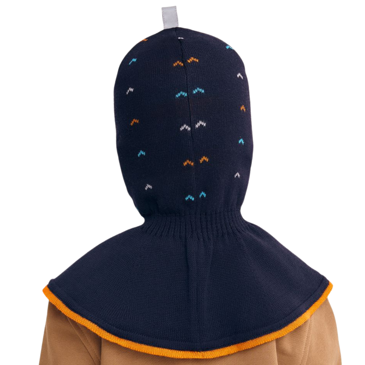 11682 Boys’ Cotton Knit Balaclava – Multicolor Mini Arrows Design | 100% Cotton Inside & Out | Age 6 Y | Lightweight Spring/Fall Hood Hat