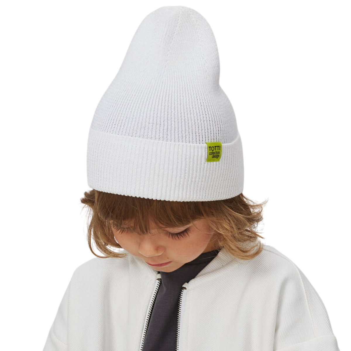 11154 Unisex Cotton Knit Beanie β Minimalist Patch Design | 100% Cotton Inside & Out | Ages 3-5Y (52β54) | Lightweight Spring/Fall Hat Without Ties