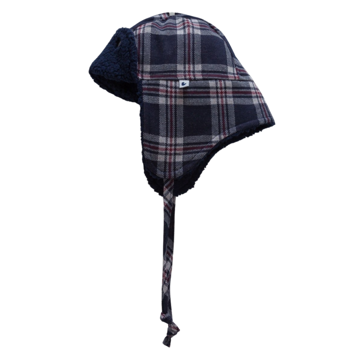 9372 Baby Boys’ Plaid Cotton Trapper Hat – 100% Cotton Outer + Soft Fleece Lining | Ages 3–18M | Lightweight Earflap Hat for Spring/Fall