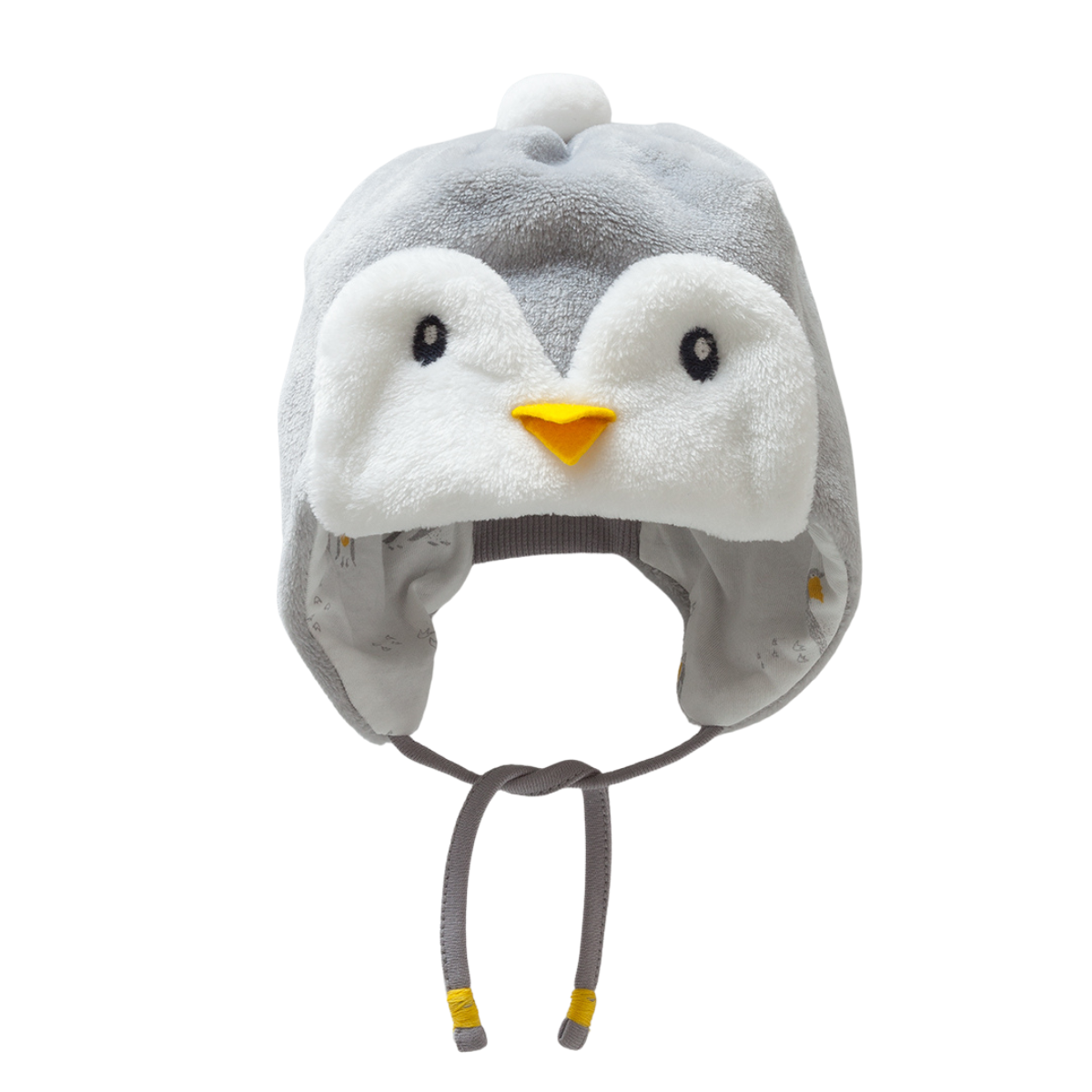 8329 Unisex Baby Penguin Fleece Hat β Soft Plush Outer + 100% Cotton Lining | Ages 0β12M | Cozy Animal Earflap Hat for Spring/Fall