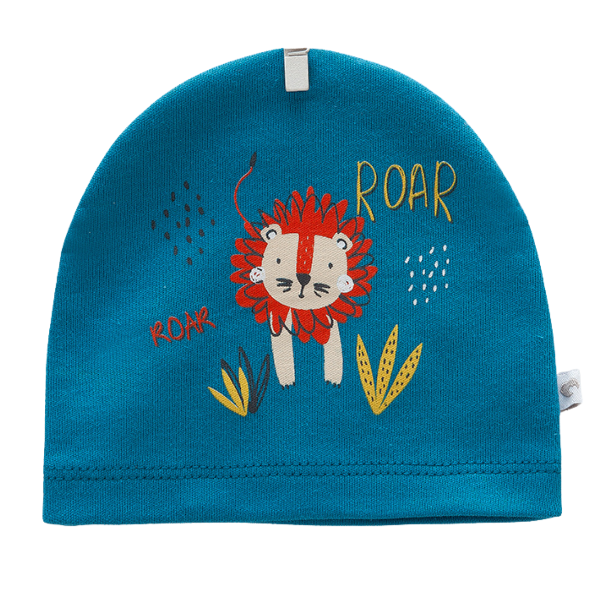8218 Lightweight Cotton Baby Hat for Boys β Roaring Lion Print | Single Layer | 100% Cotton | Sizes 0β9 Months | Caramell (Turkey)