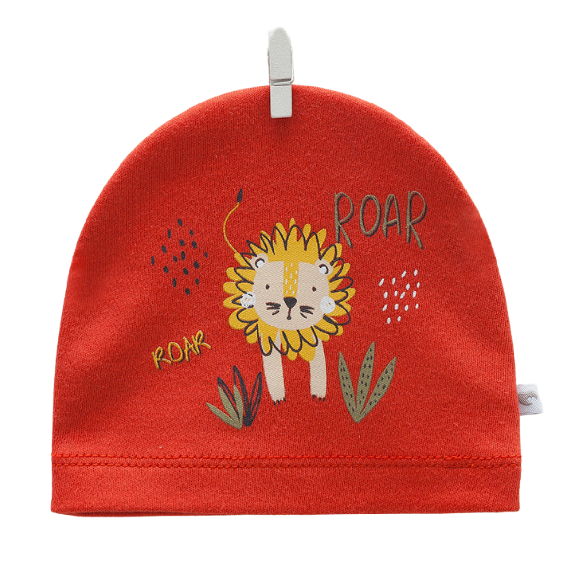 8218 Lightweight Cotton Baby Hat for Boys β Roaring Lion Print | Single Layer | 100% Cotton | Sizes 0β9 Months | Caramell (Turkey)