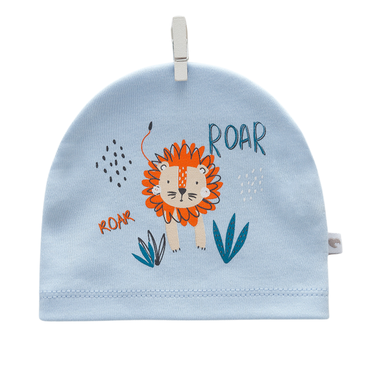 8218 Lightweight Cotton Baby Hat for Boys β Roaring Lion Print | Single Layer | 100% Cotton | Sizes 0β9 Months | Caramell (Turkey)