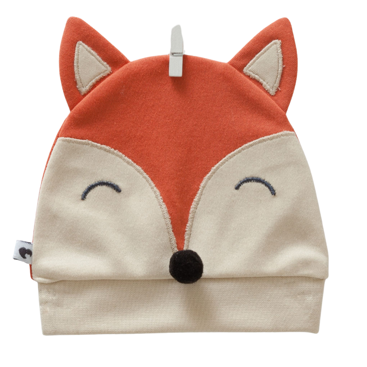 8608 Lightweight Cotton Baby Hat for Boys β Fox Face Design with Ears | Single Layer | 100% Cotton | Sizes 0β9 Months | Caramell (Turkey)