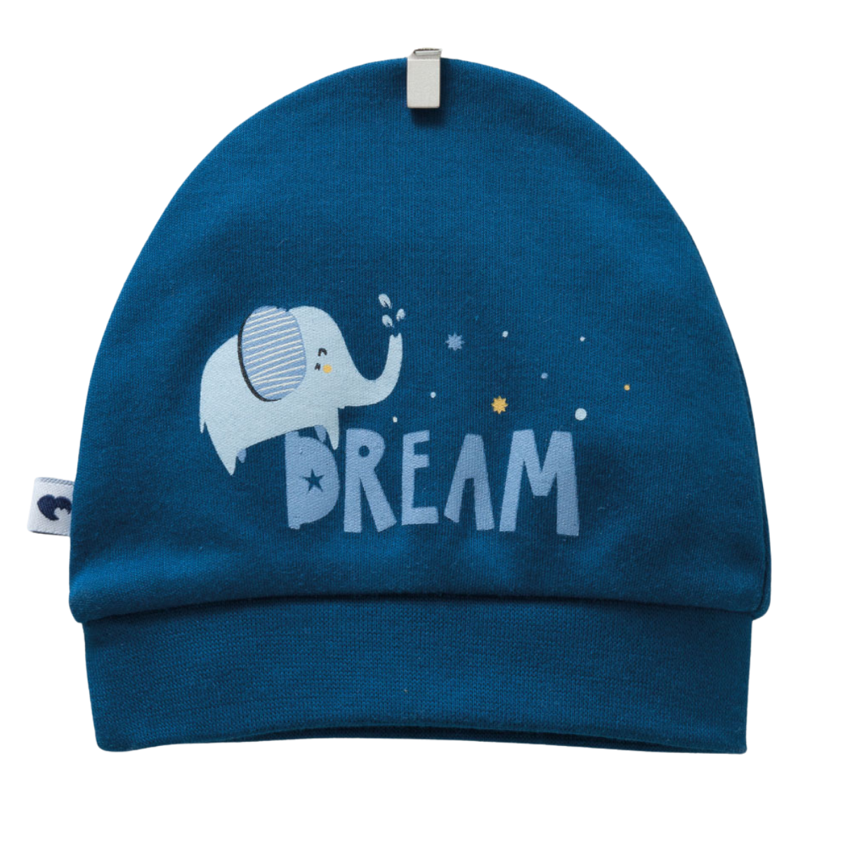 8570 Lightweight Cotton Baby Hat for Boys β Blue Elephant "Dream" Print | Single Layer | 100% Cotton | Sizes 0β9 Months | Caramell (Turkey)