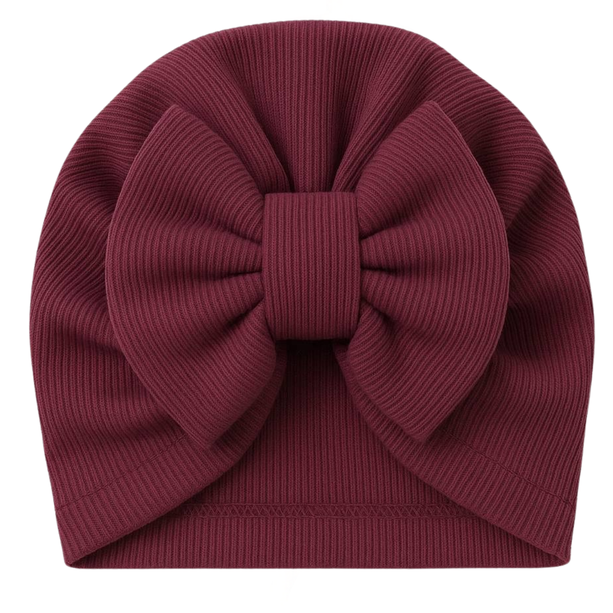 8236 Ribbed Cotton Baby Turban Hat with Oversized Bow – Double-Layered | 100% Cotton | Sizes 0–12 Months | Caramell (Turkey) | Perfect for Photoshoots