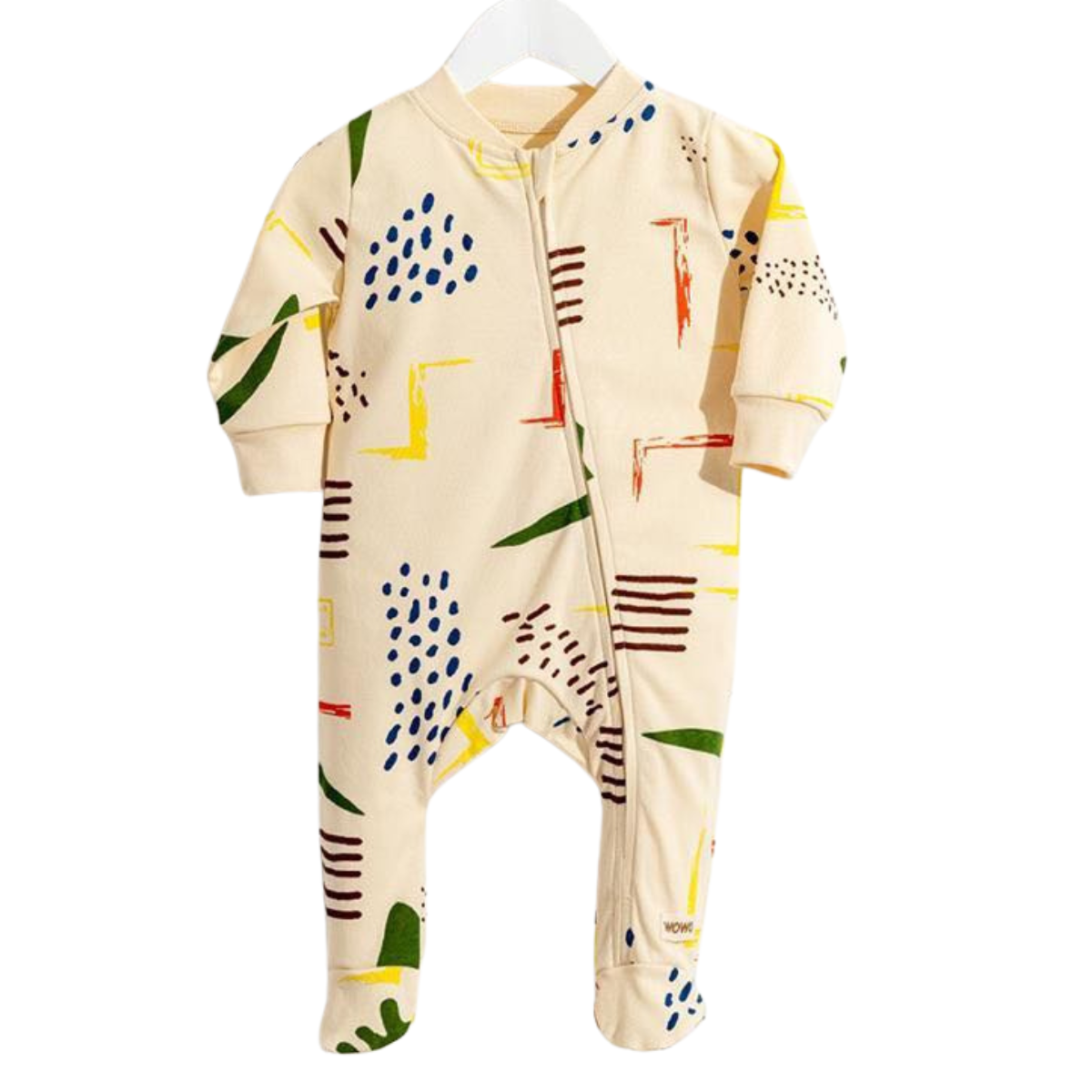 3518 Bright Newborn Unisex Romper/Sleepsuit – Zipper Closure | 100% Cotton | Print "Sea Theme/Abstract" | Size 3-9 Months | Spring-Autumn | Turkey