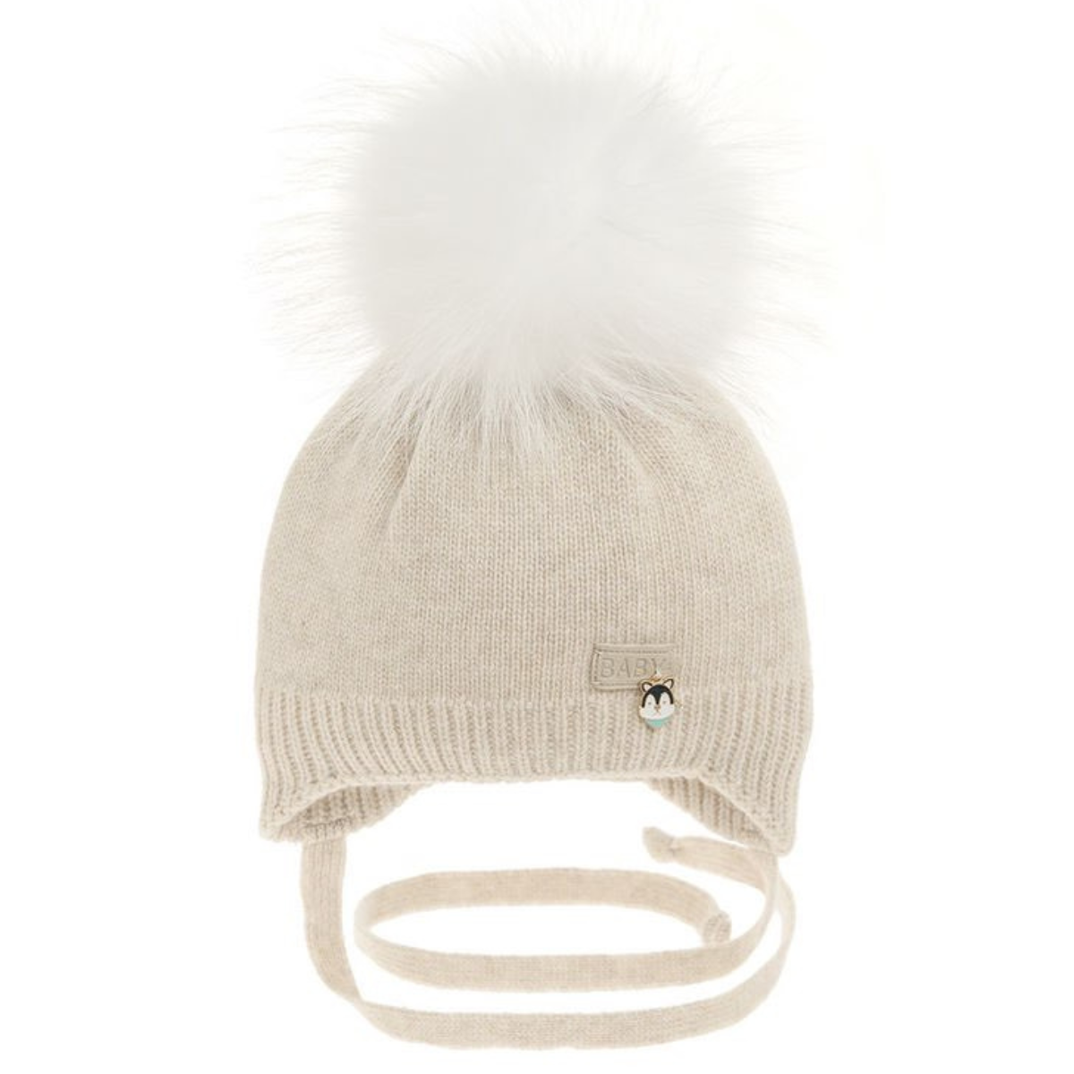 2314 Baby Unisex Winter Knit Hat for Newborns | Pom-Pom & Ties | 0β6 Months