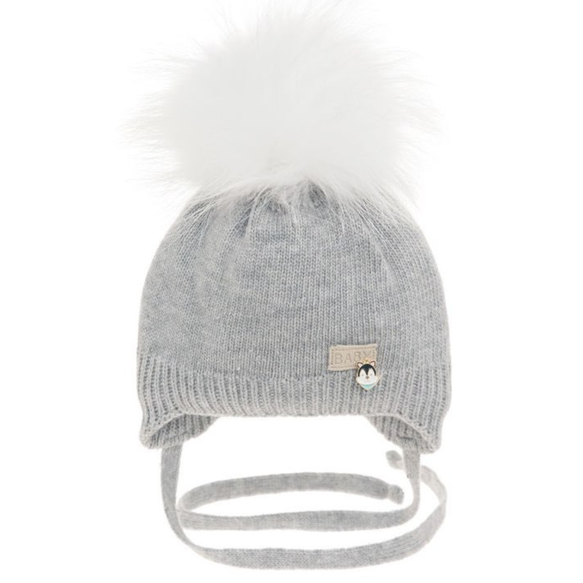 2314 Baby Unisex Winter Knit Hat for Newborns | Pom-Pom & Ties | 0β6 Months