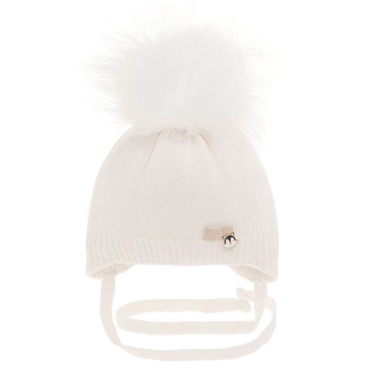 2314 Baby Unisex Winter Knit Hat for Newborns | Pom-Pom & Ties | 0β6 Months