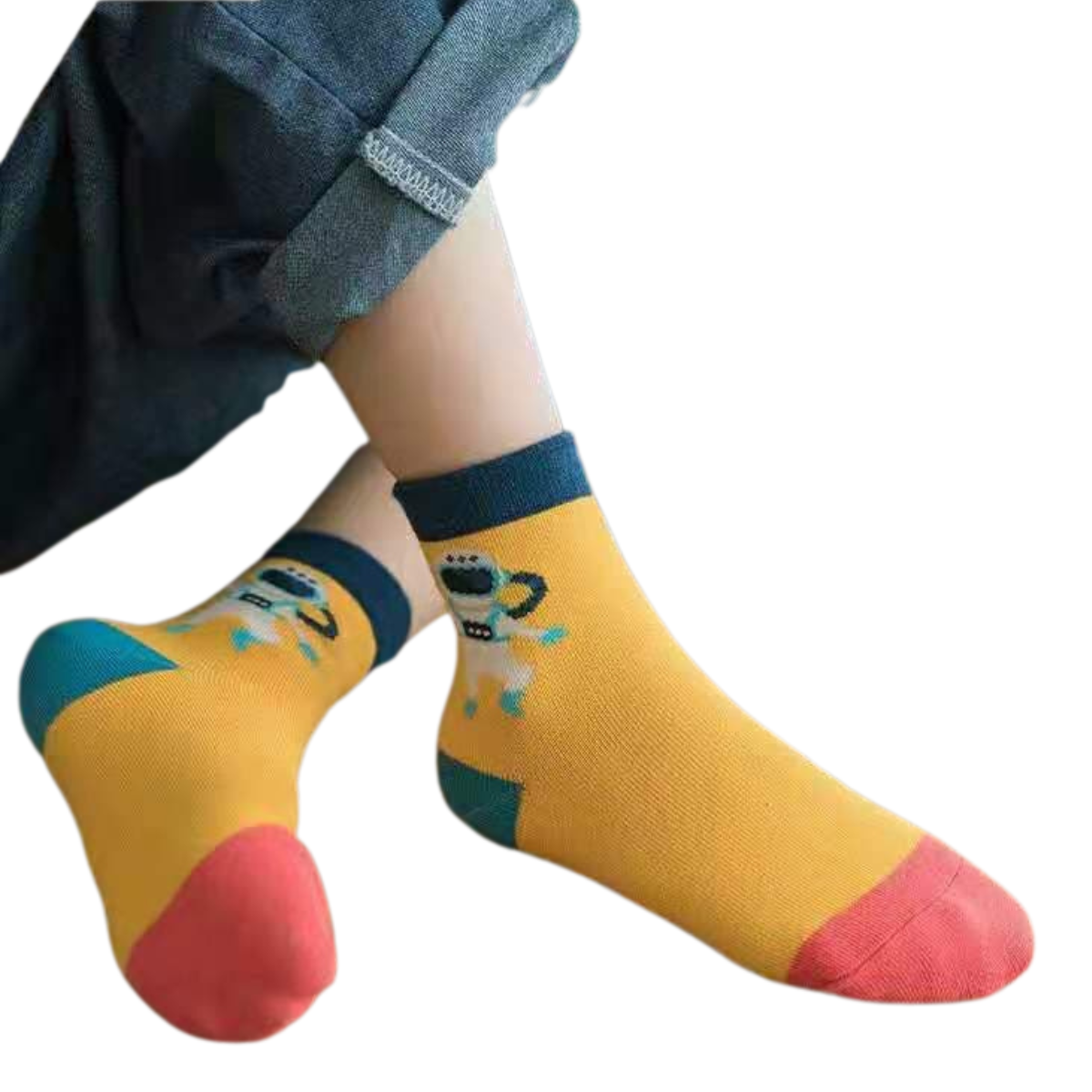 2130 Boys' Space-Themed High-Cut Cotton Socks β Soft, Durable & Cozy | 5-Pack | Ages 1β8