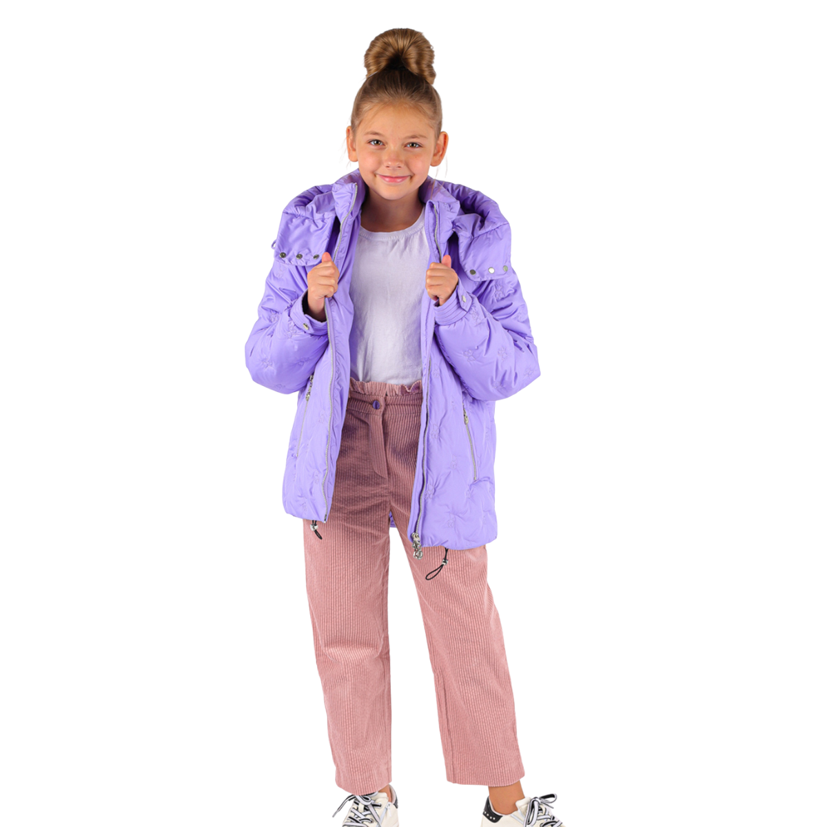 234 Girls’ Mid-Season Jacket with Hood | Ages 5–10 | Sizes 116–140 cm