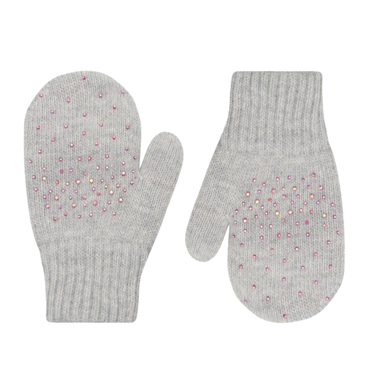 10367 Girls’ Winter Mittens | Double-Layer | Rhinestone Design | Wool & Cashmere | Ages 2–6