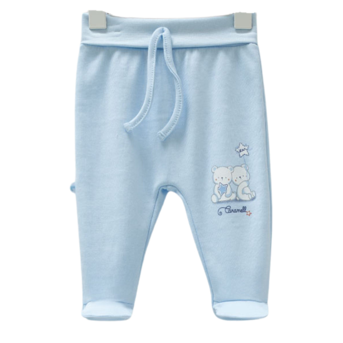 8733 Newborn Boy Pants – Footed, Pastel Shades | 100% Medium-Weight Cotton | Prints "Bears" | 1-3 Months | Turkey